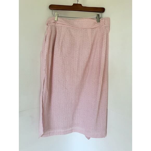 $550 Marysia NWT! Seahaven Eyelet Wrap Skirt in Rose Size M - Picture 4 of 5